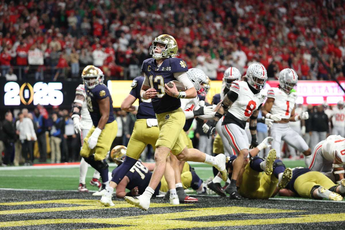 'Throw the stone away, believe in your teammates': How Riley Leonard made himself an Irish legend despite Notre Dame's title game loss