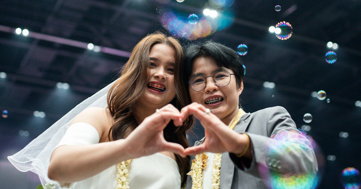 Happy couple mark landmark Thai law allowing same-sex unions