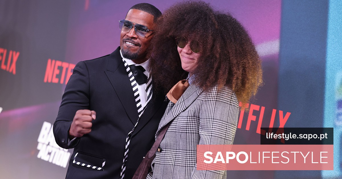 Jamie Foxx posa com a filha Anelise Bishop em estreia