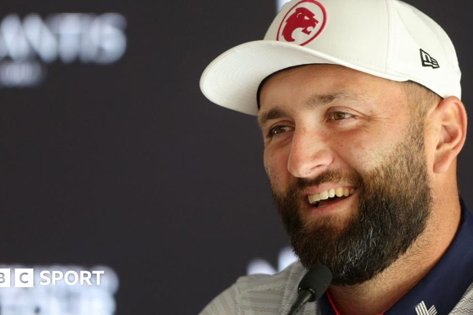 Jon Rahm competes in DP World Tour in Dubai at the start of the Ryder Cup