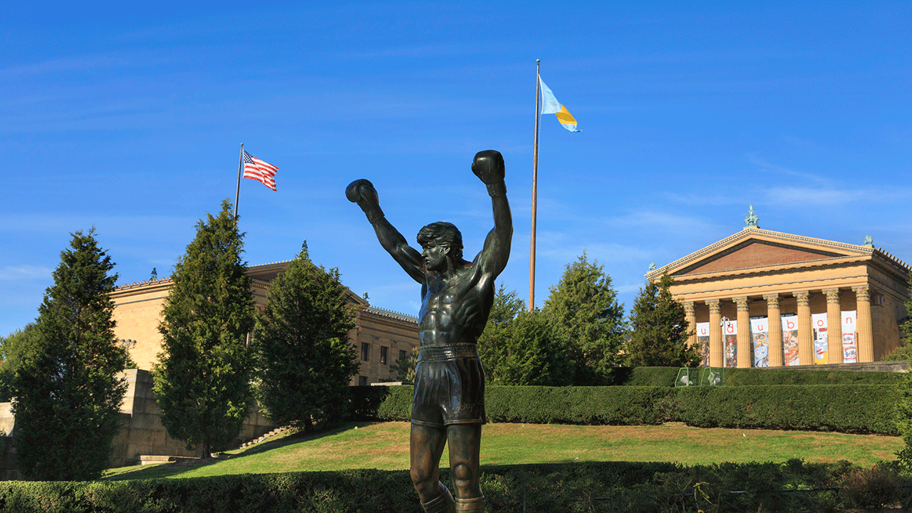 Philadelphia Rockies statue wearing redskins gear ahead of NFC Championship Game