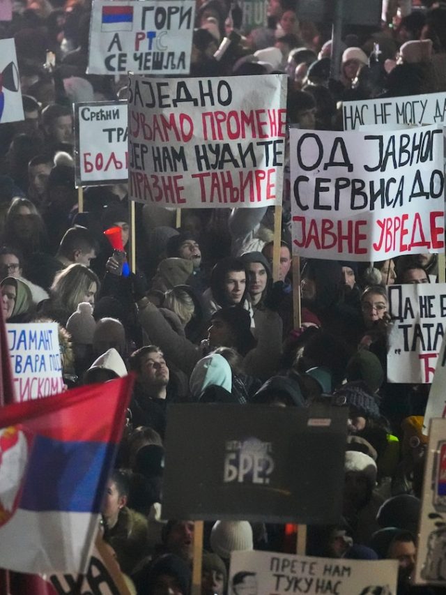 Students lead massive protests in Serbia against state broadcaster and president