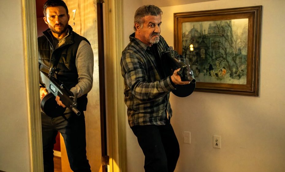 Sylvester Stallone parachute into busy espionage action