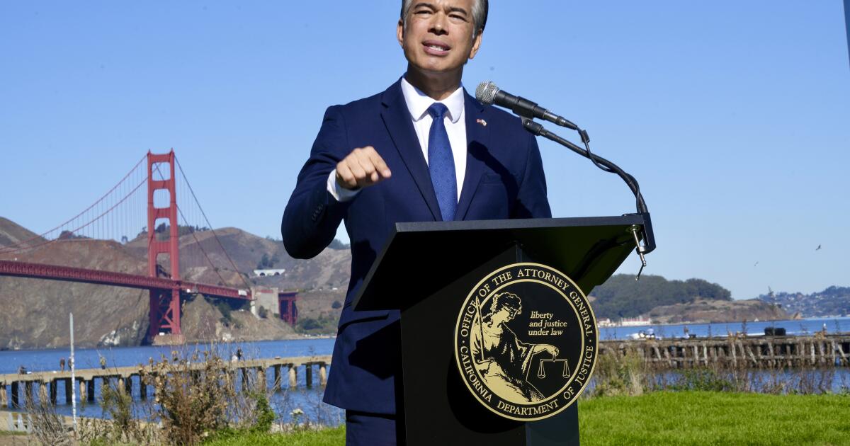 California. General Rob Bonta won't run for governor in 2026