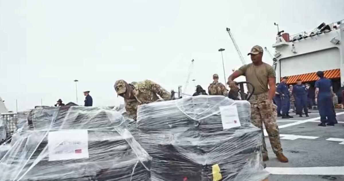 Coast Guard returns with $275 million in cocaine, one crew lowers