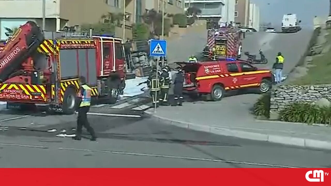 Homem gravemente ferido após cair de caminhão em Vila Nova de Gaia – Vídeo