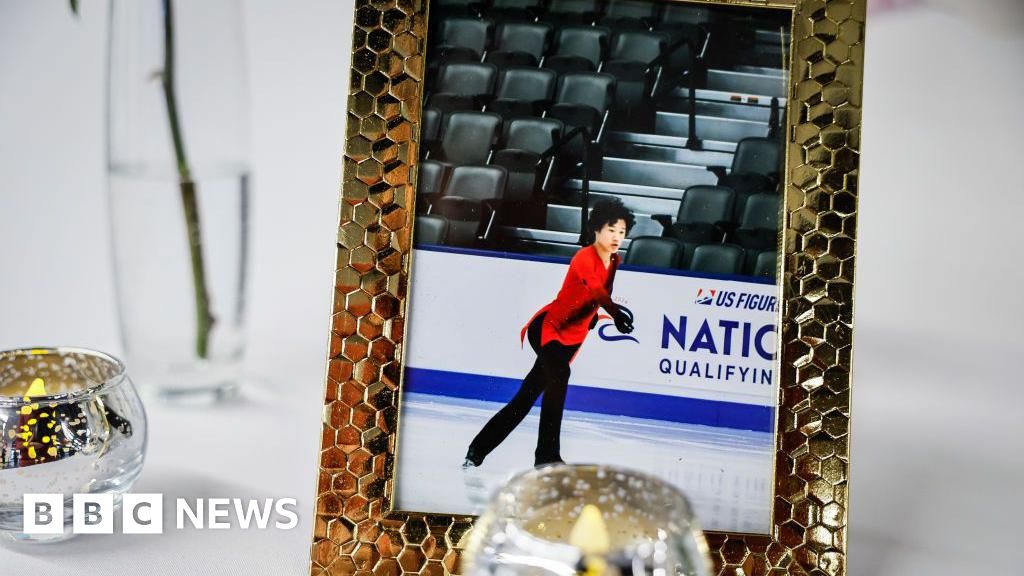 Ice skaters roll up from the crashed in the United States