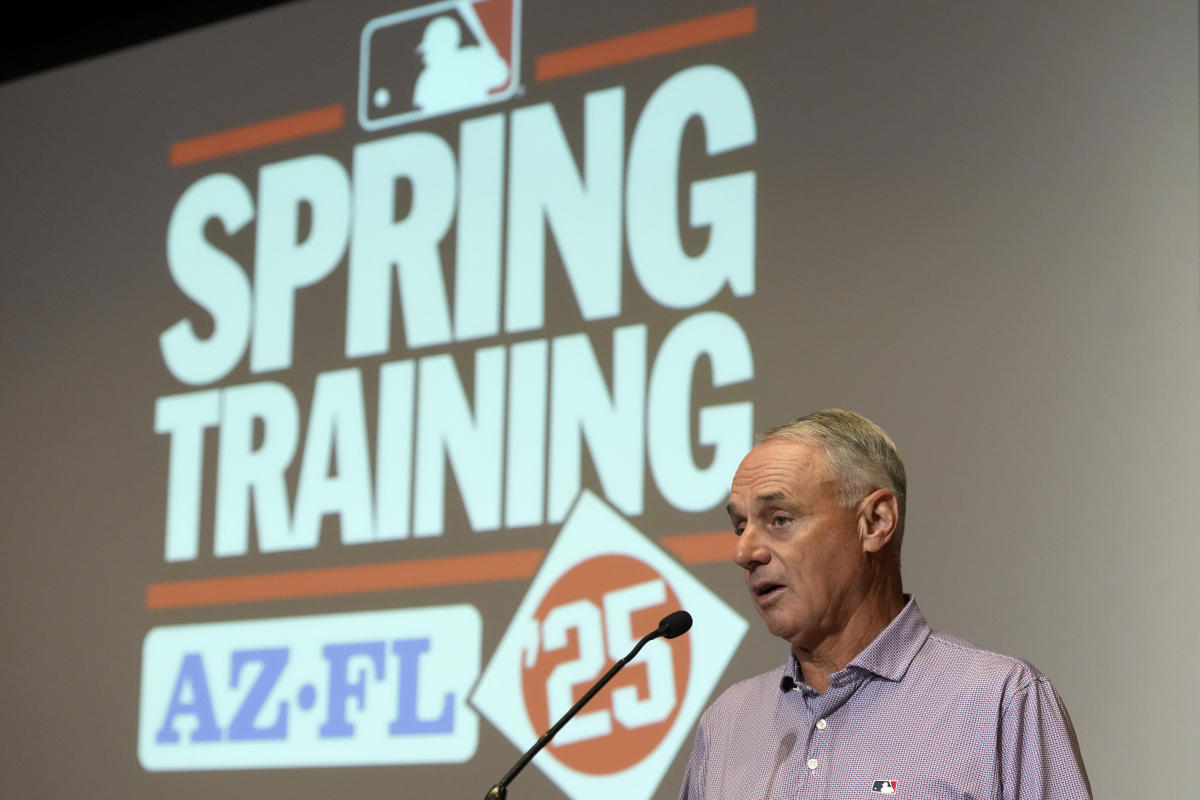 MLB will test the automatic hit challenge system and other notes from Rob Manfred in spring training