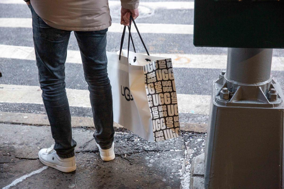 UGG shoe manufacturer Decker outdoor showing outdoors plunged in a weak appearance