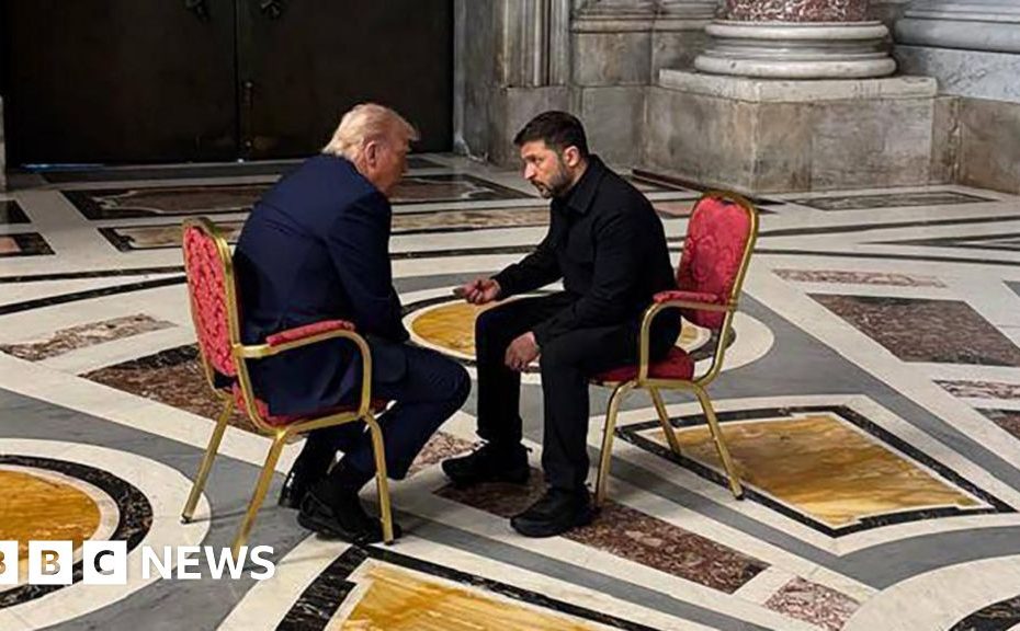 Zelensky and Trump meet at St. Peter's Basilica before the Pope's funeral