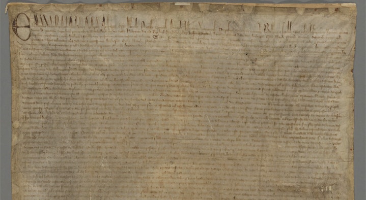 A “cópia” de Magna Carta é uma versão real produzida após 1215