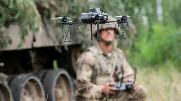 British military stops drones on soldiers' heads
