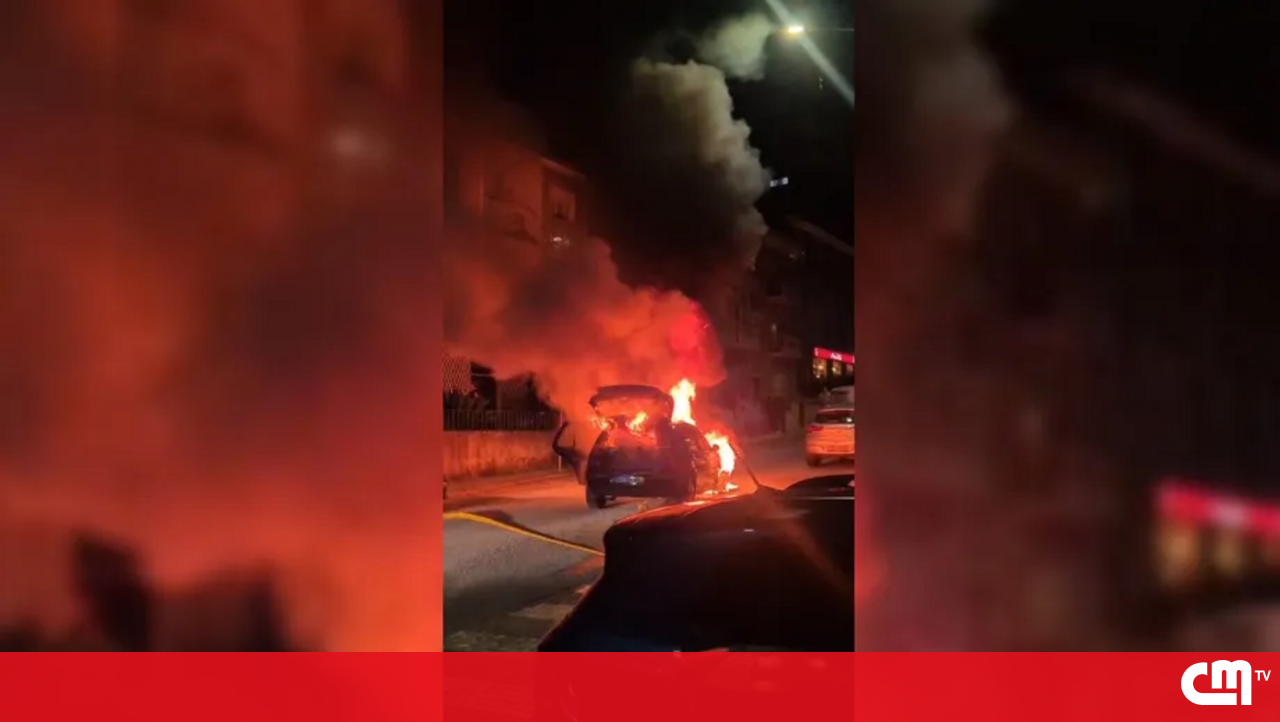 Chamas no Braga destroem parcialmente o carro – vídeo