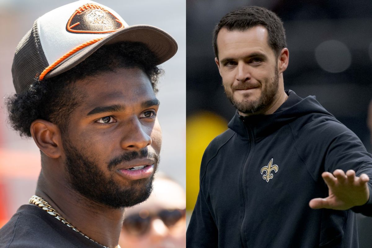 Derek Carr has nothing to say to Shedeur Sanders in Brown QB battle