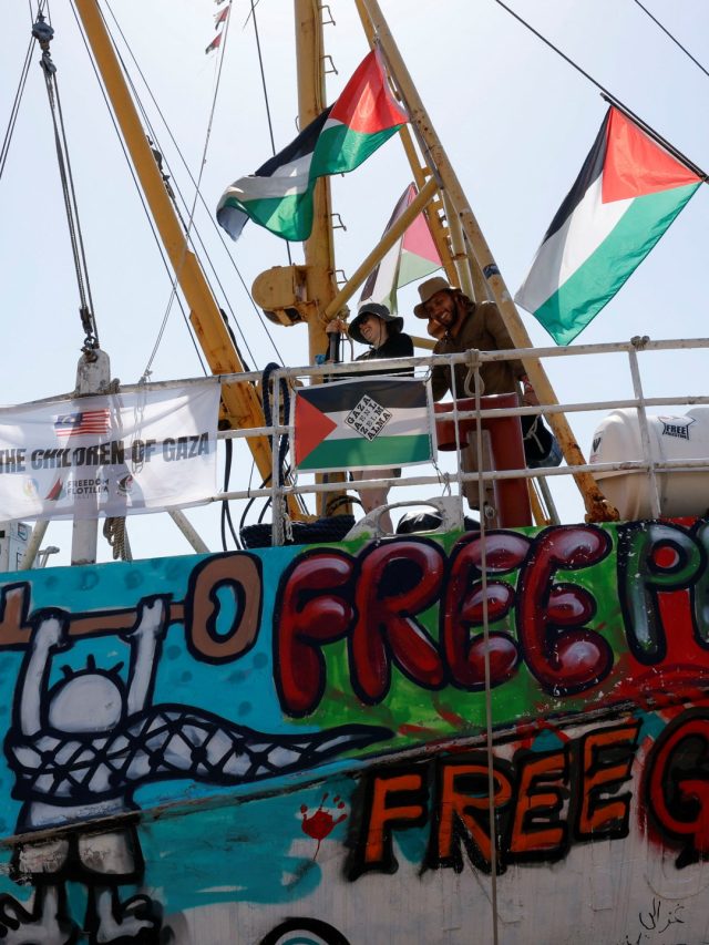 Drone hits the Gaza aid ship “Freedom Flotira” in international waters | Israel – Palestinian conflict news