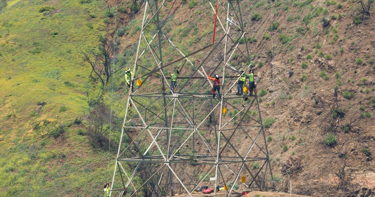 Edison Electric Tower was damaged during Eaton Fire investigation