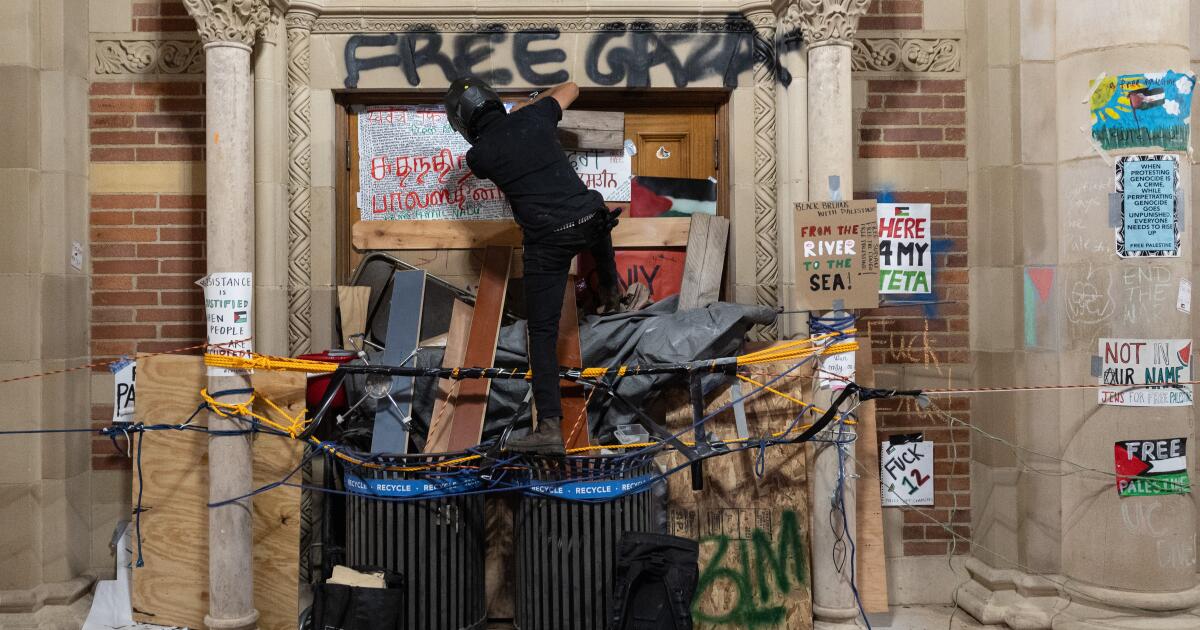 Few of the hundreds of campus protesters in Los Angeles are thrilled to debate