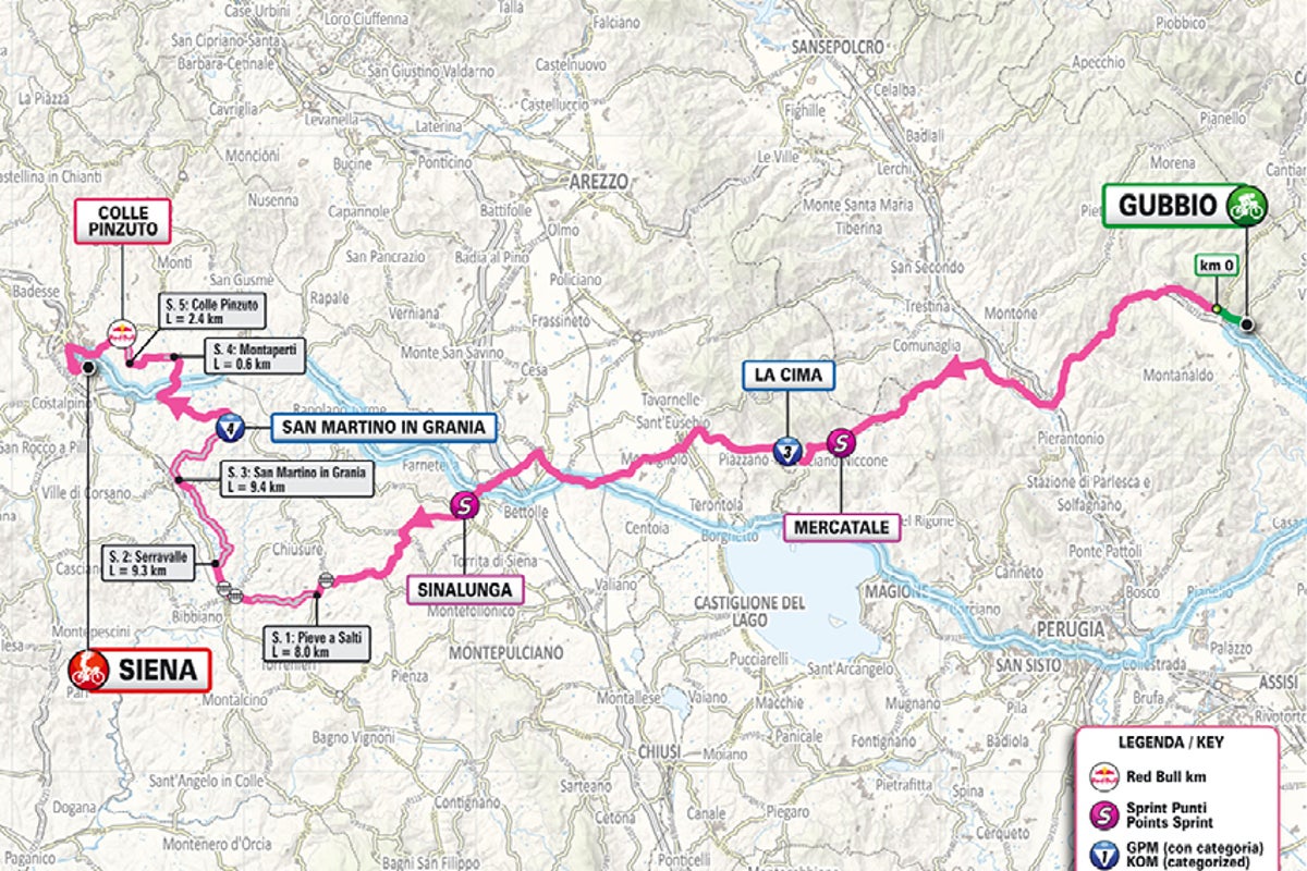 Giro D'Italia Stage 9 Preview: Map to Siena today, rankings and 181 km route