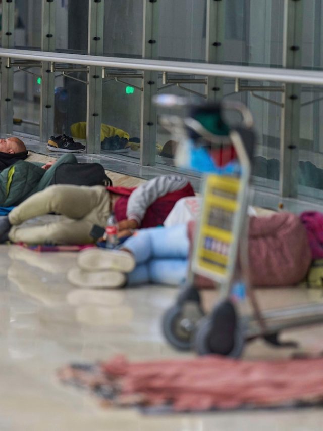 In Spain, a homeless crisis occurred at the Madrid airport