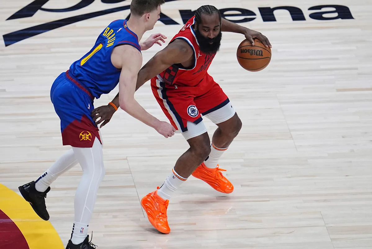 James Harden succumbs to Christian Braun’s defensive pressure