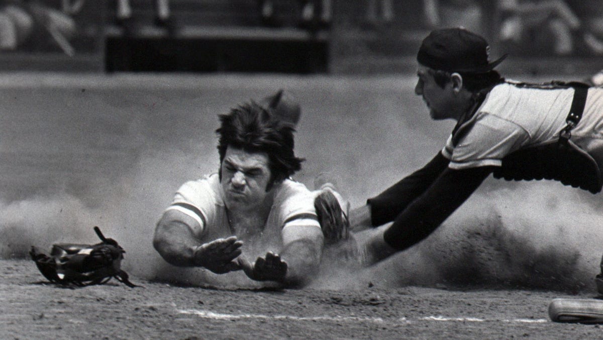 Johnny's bench with a big red machine slipped his head first before seeing Pete Ross