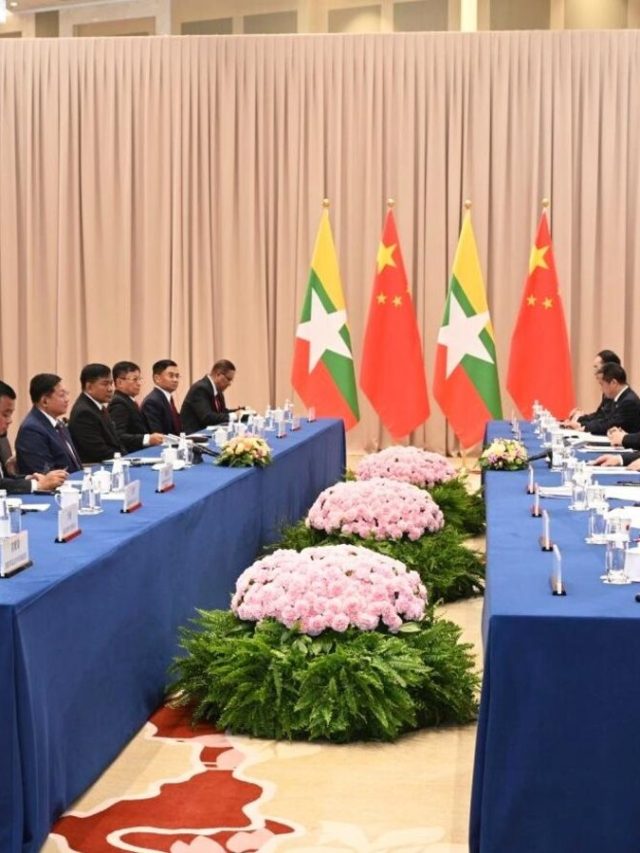 Myammar's military chief meets with Chinese leaders for the first time since taking power