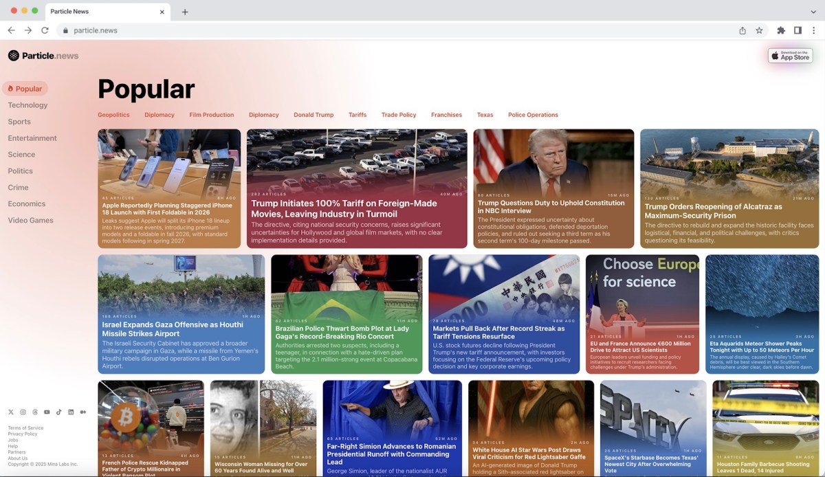 Particles bring their AI-powered news readers to the network