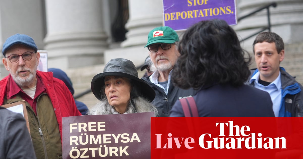 Rümeysa Öztürk, detained Tufts student, released from federal custody – US politics live | Trump administration