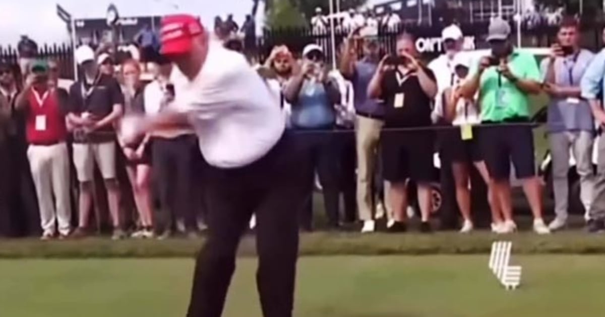 Trump posted his own golfing Bruce Springsteen hitting Bruce Springsteen
