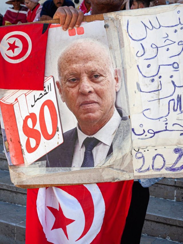 Tunisian leader Saied's opponent, supporters stage competitor rally | protest news
