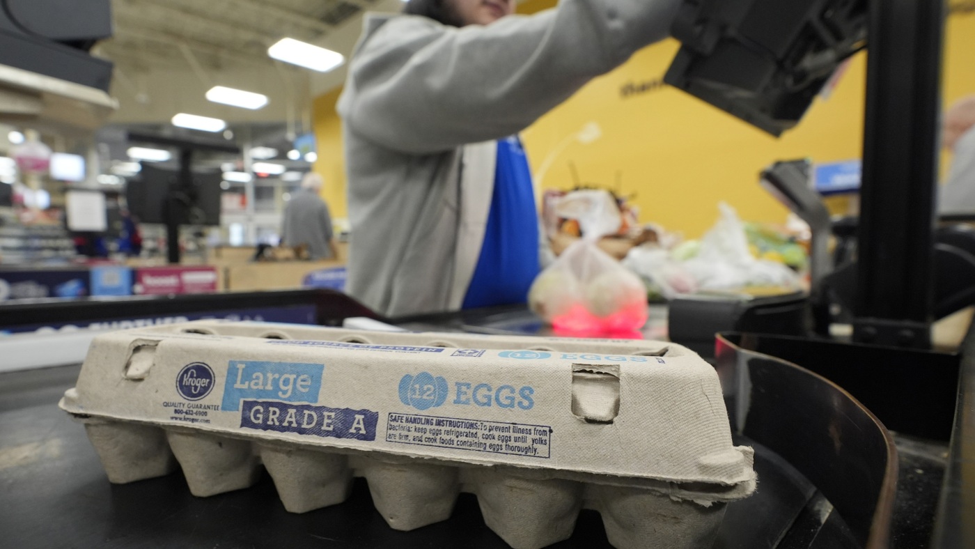 U.S. egg prices fell for the first time in months, but remained near record highs: NPR
