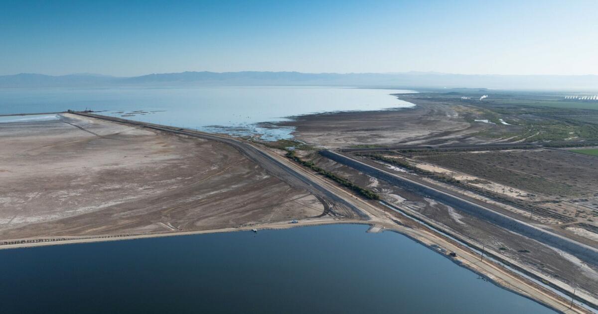 Water begins to flow to create new wetlands in the shrinking Salton Sea