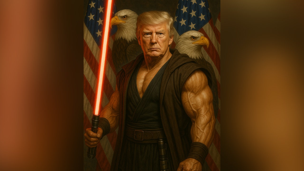 White House shares Trump's AI image with Lightsaber