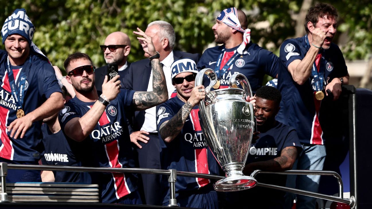 Champions League Final: PSG bus parade is covered by overnight violence