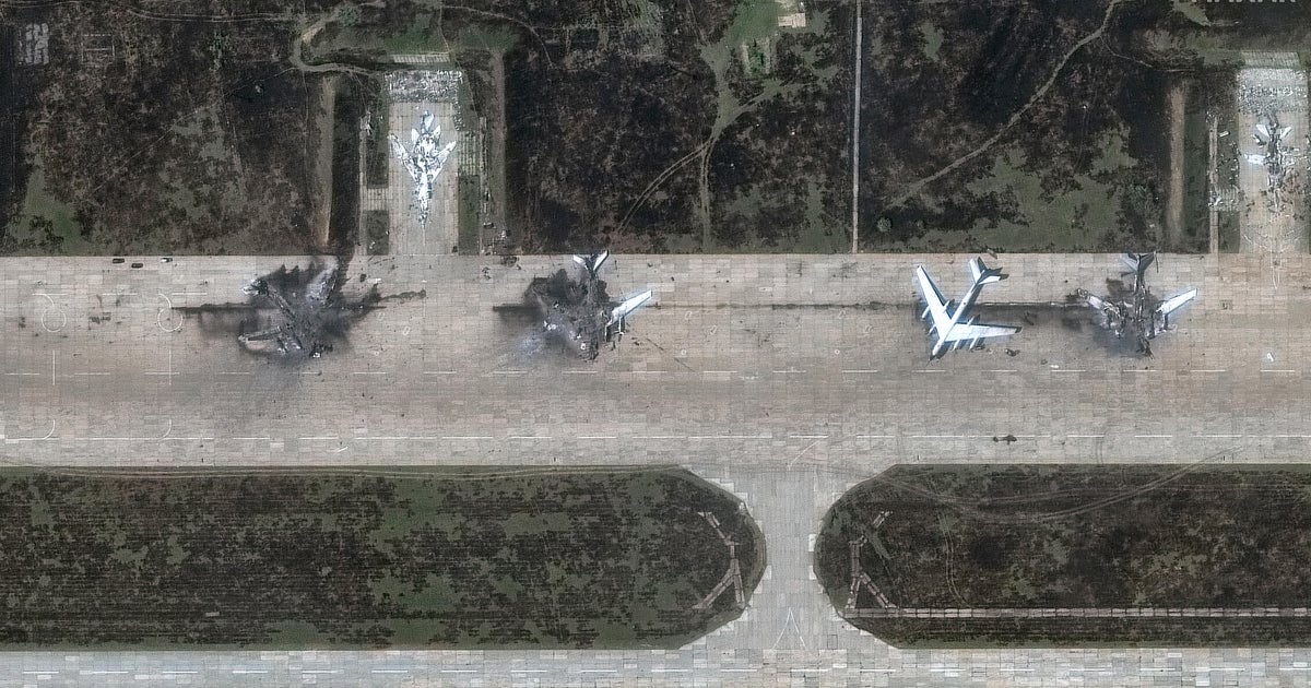 Consequences of Russian bombers seen in satellite photos by Ukrainian drone