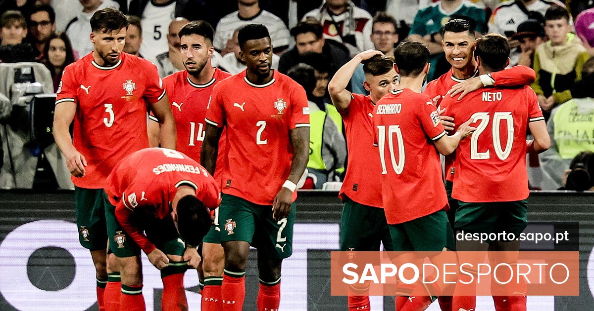 Reação dos jogadores portugueses à vitória alemã – Liga das Nações