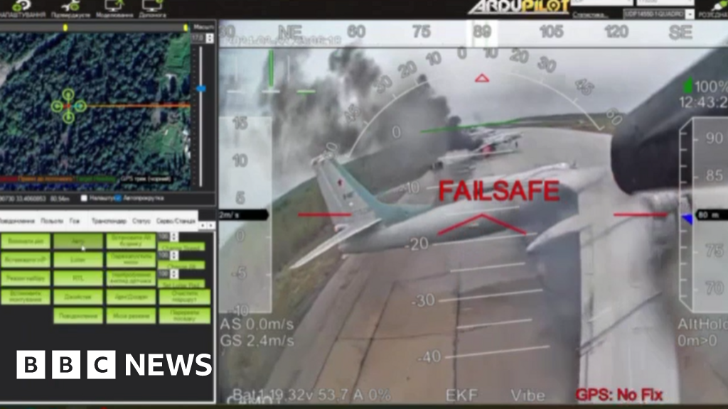 Ukrainian drone strikes bombers in major Russian attack
